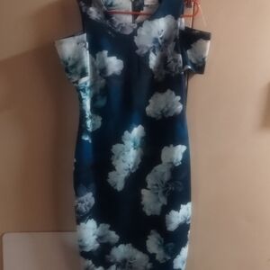 Calvin Klein Navy Floral Midi Dress